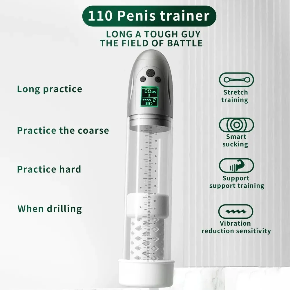 LCD Male Stroking Toys Automatic Pressure Penis Erection Training Reduction Sensitivity Sex Device Suction Vibration Masturbator — image 1