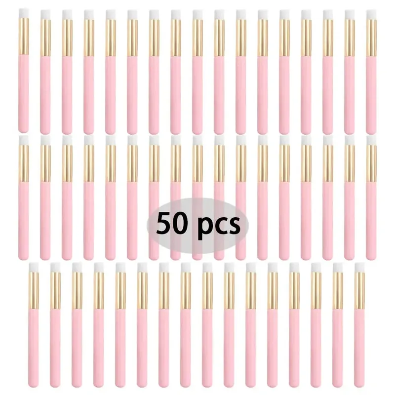 50Pcs Soft Eyelash Extension Cleaning Brush Lash Shampoo Eyebrow Nose Exfoliating Cleansing Makeup Remover Beauty Care Supplies