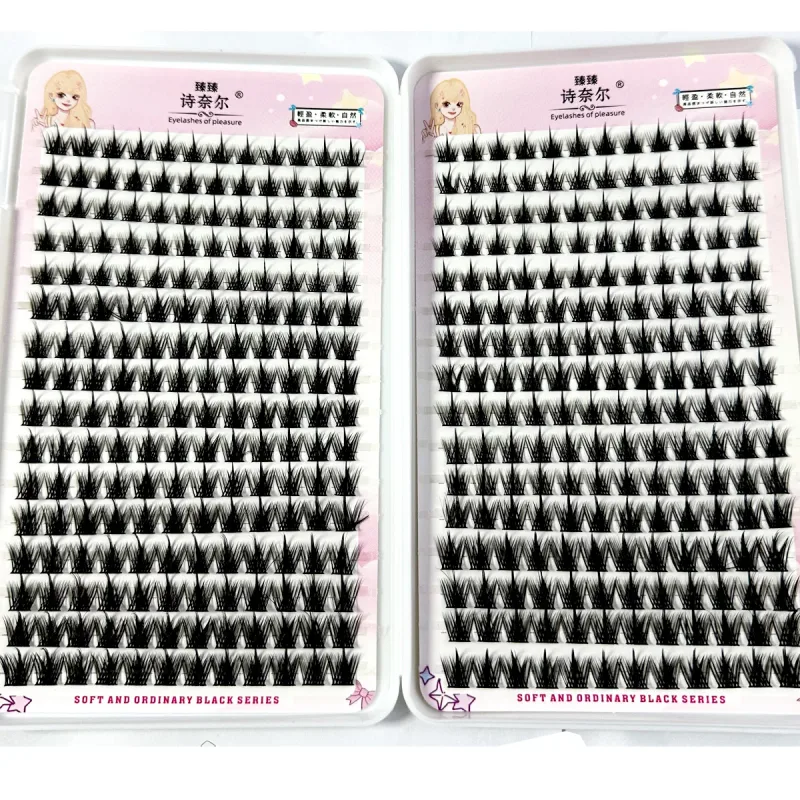 32Rows Fox Eye Manga Cluster Lashes Cat Eye Lashes Individual Lashes Natural Look DIY Eyelash Extension Volume Lash Clusters — image 9