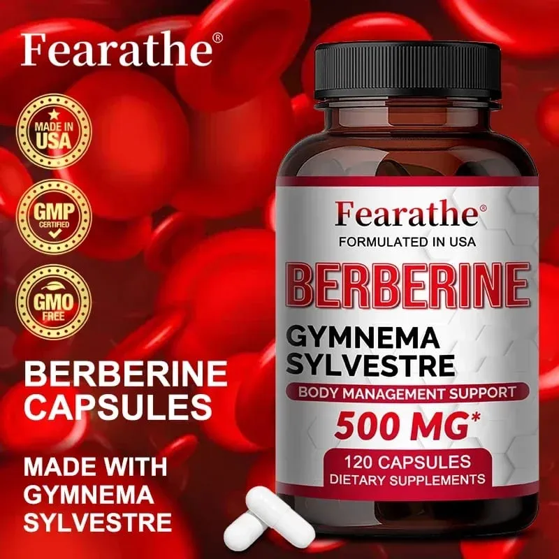 Berberine Capsules Maximum Potency for Blood Sugar Levels Immune System Health High Strength Healthy Weight Management