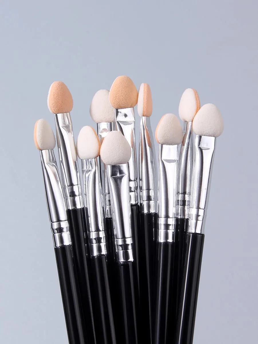10Pcs Dual-Color Sponge Eyeshadow Brushes Makeup Tools Eyeshadow Stick Sponge Head Nail Smudge Brush
