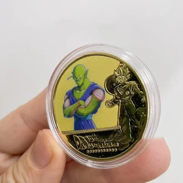 Dragon Ball Banhado A Ouro Moeda de Ouro Son Goku Vegeta Moedas Comemorativas Crianças Clássico Anime Periféricos Coleção Brinquedo Lembrança