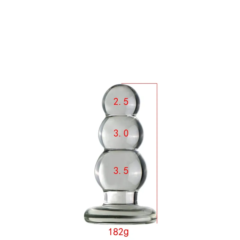 3 Sizes Big Ball Pyrex Glass Anal Dildos Butt Plug Crystal Vagina Beads Fake Penis Female Masturbate Adult Sex Toys Women Men — image 9