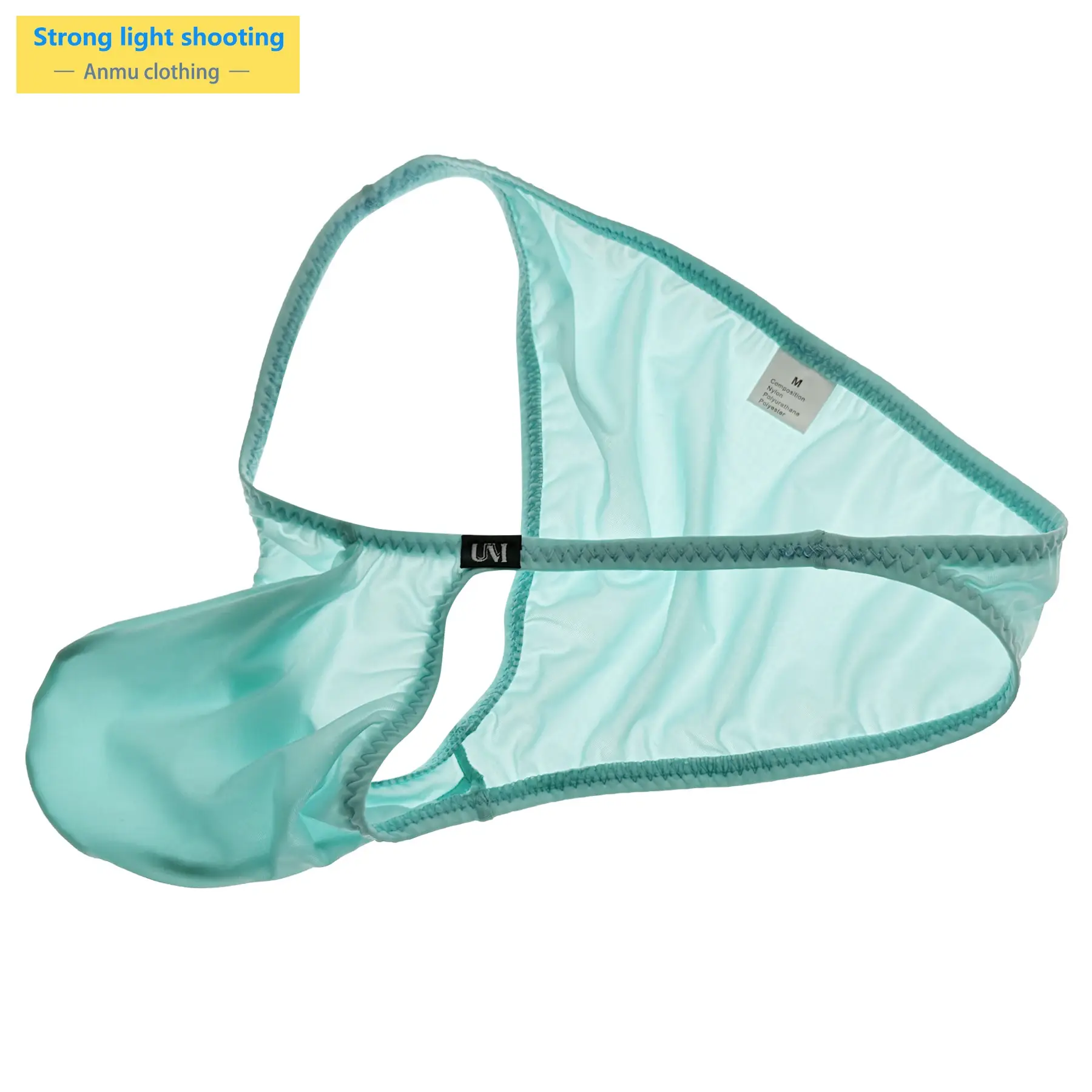 Panlalaking Napakalaki at Kumportableng Pouch Ice Panty Semi-Transparent Sexy Underwear para sa Araw-araw na Paggamit