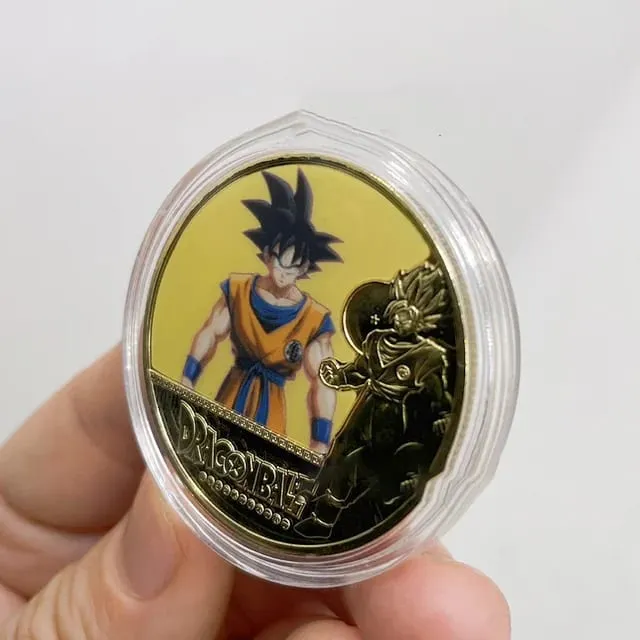 Dragon Ball Banhado A Ouro Moeda de Ouro Son Goku Vegeta Moedas Comemorativas Crianças Clássico Anime Periféricos Coleção Brinquedo Lembrança