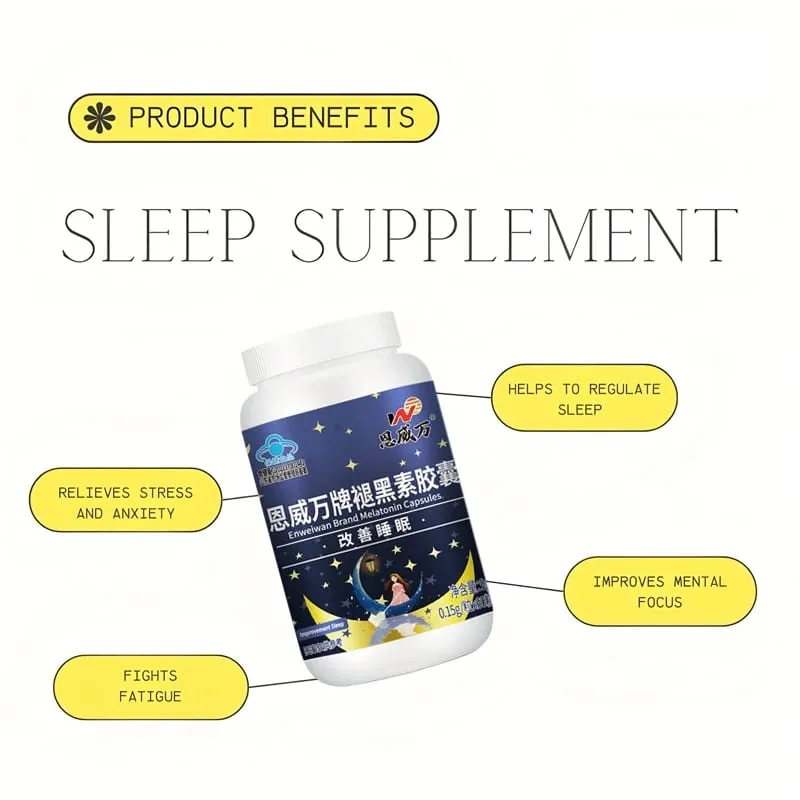 Melatonin Capsules Deep Sleep & Brain Cognition Extra Strength Liposomal Melatonin with Vitamin B6 double effect quality sleep — image 2