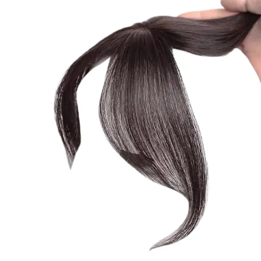 Synthesis Wig Middle-part Bangs Hair Extensions Clip In Forehead Natural Seamless French Oblique Bangs Eight-character Bangs — image 9