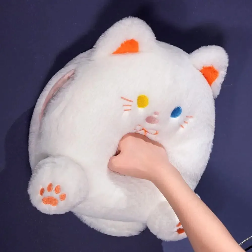's Accompany PP Cotton Calico Cat with Hand Pocket Smile White Cat Pillow Plump Funny Black Cat Children Girl