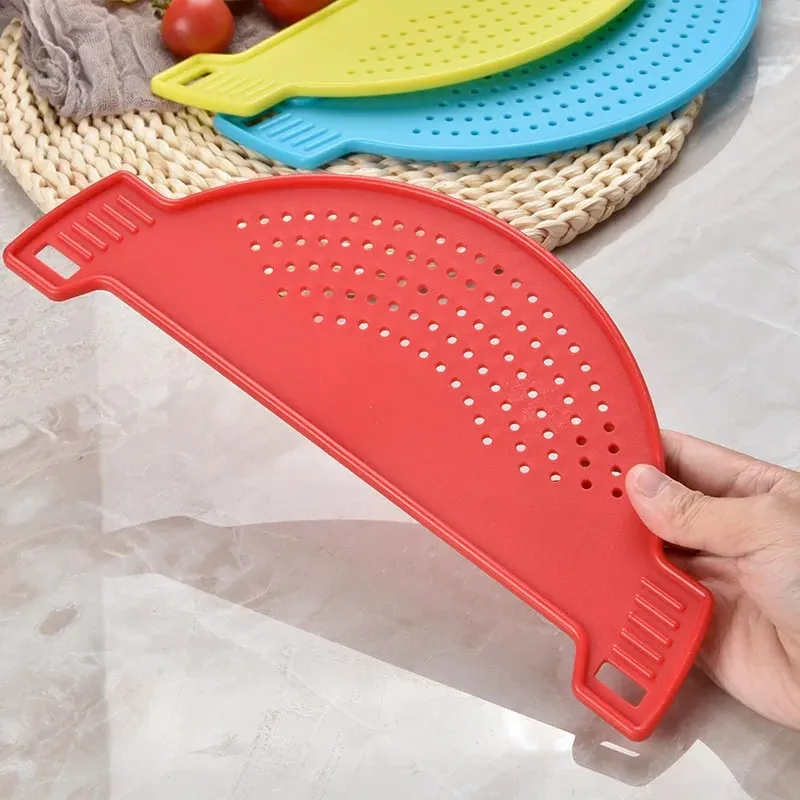 Pan Pot Strainer Plastic Pasta Spaghetti Practical Draining Tool Pot Strainer Pan Drainer for Home Kitchen Easy Draining