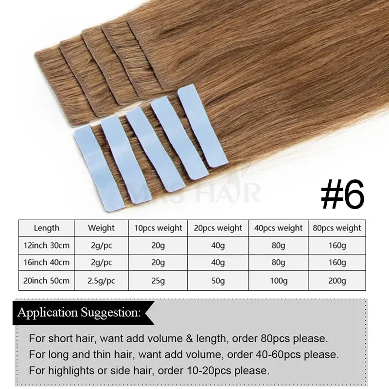 Invisible Tape in Hair Injection Tape in Human Hair Extensions #60 PU Weft Tape σε 10 τμχ/συσκευασία Προσθέστε μόνο όγκο για τρίχες στο πλάι — image 11