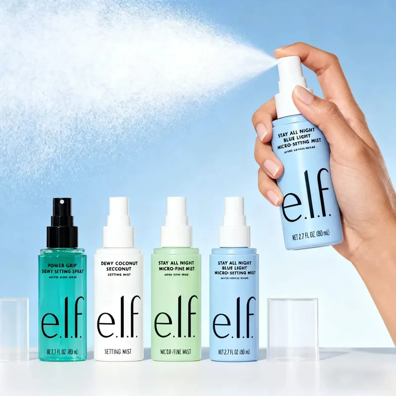 Elf Pré Maquiagem Verde e Rosa Mesmo Tom de Pele Base Hidratante e Isolamento Duradouro Acabamento Spray Essência de Fundação Líquida