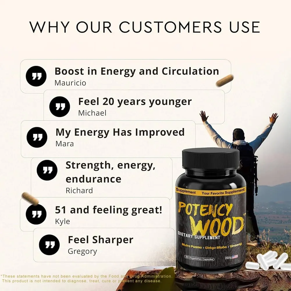 Extra Strength Male Supplement with Panax Ginseng Ashwagandha Gingko Tribulus Extract for Energy Stamina & Boosting Blood Flow