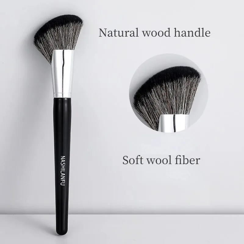 Black Sculpting Brush Professional Makeup Brushes Large Cosmetic Face Cont Bronzer Oblique Powder Blush Brush Face Make Up Tools — image 2