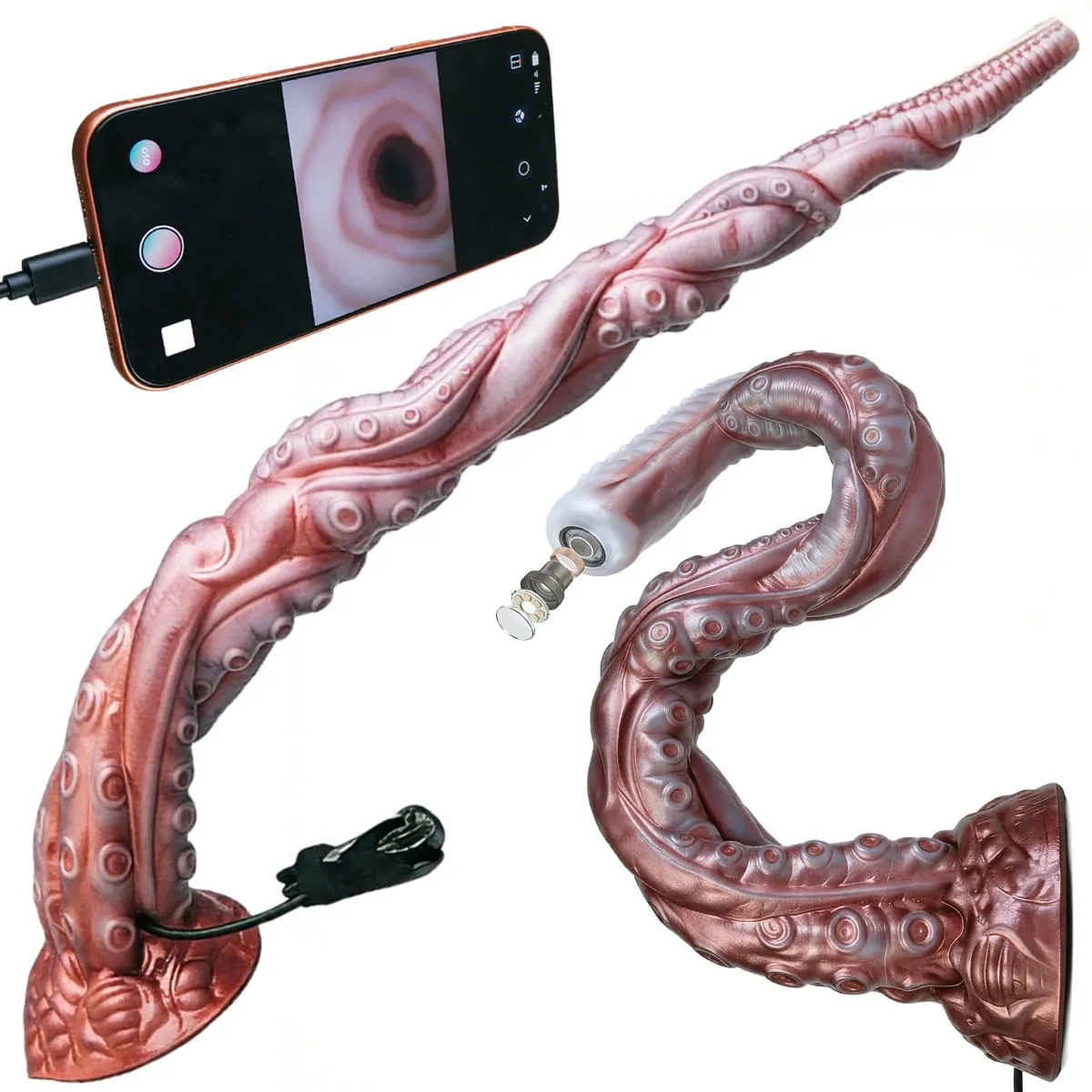 긴 확장 가능한 문어 촉수 App 제어 항문 플러그 엿보는 구멍 흡입 컵 기본 항문 확장기 검경 섹스 토이 — image 1