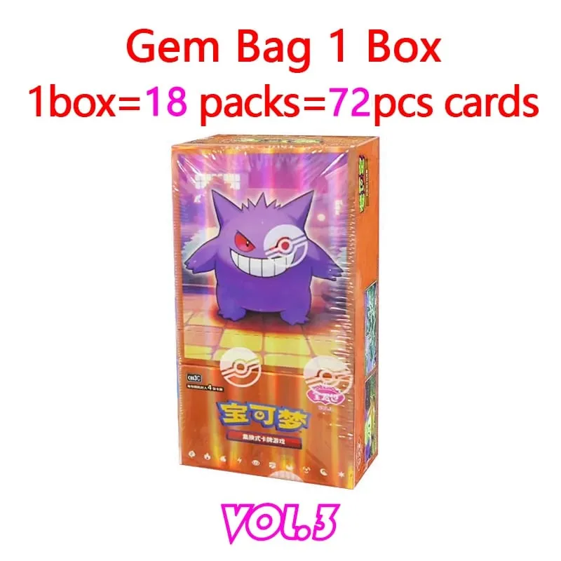 Original Pokemon GemPack Cards Vol.5 Vol.3 Vol.2 Vol.1 Trading PTCG Bag Gem Box Deck Sprigatito Eevee Pikachu Gengar Card Gift