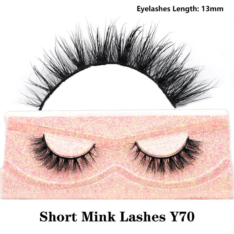 Real Mink Fluffy Short Eye Lashes Extension Wispy Soft Natural Short False Eyelashes Daily Wear Full Strip Lashes Makeup