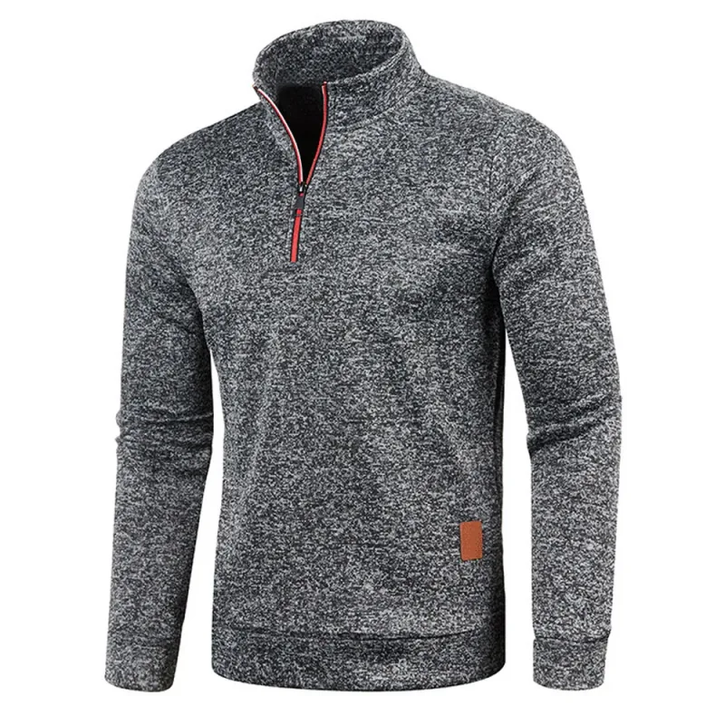 Men's Knitted Sweatshirts Casual Thicker Half Zip Pullovers For Male Hoody Man Solid Color Turtleneck Sweater Coats BSD-ZW118