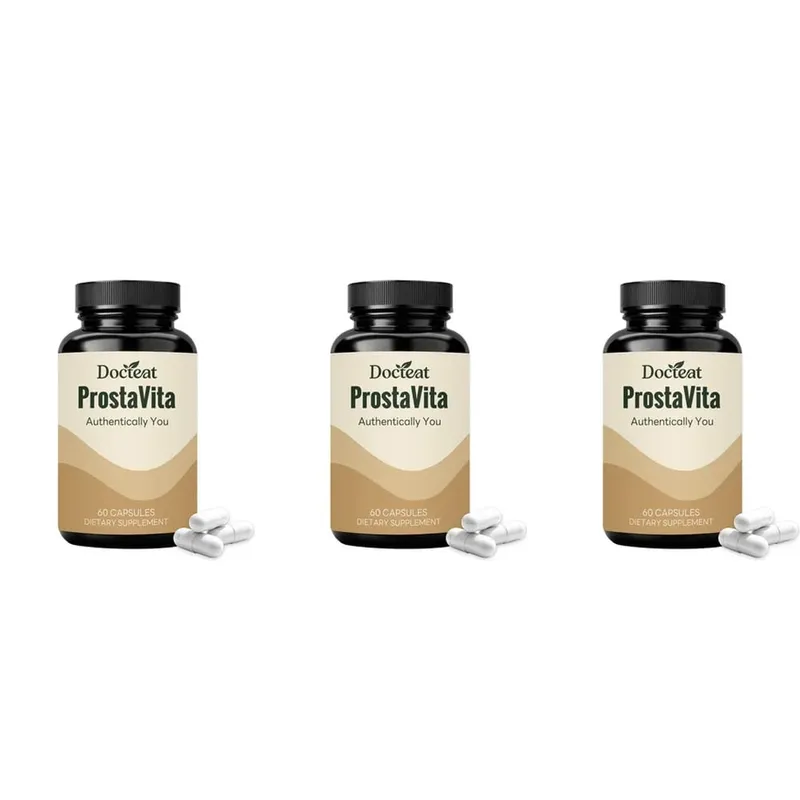 Docteat ProstaVita Men's Prostate Health Capsules with Beta-Sitosterol Saw Palmetto Pumpkin Seed and Lycopene 60 Count
