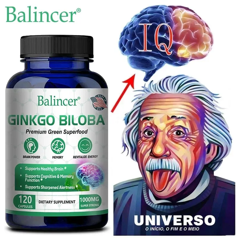 Ginkgo Biloba Extra Strength 1000mg Per Serving - Supports Brain Function and Memory Support 120 Vegetarian Capsules