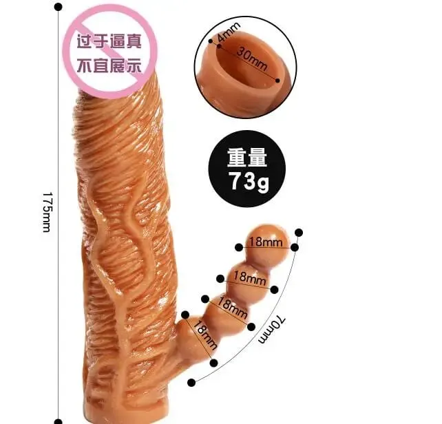 Realistic Dildo Extension Reusable Condom Penis Sleeve Male Enlargement Time Delay Cover Adult Sex Toys for Men Erotci Products