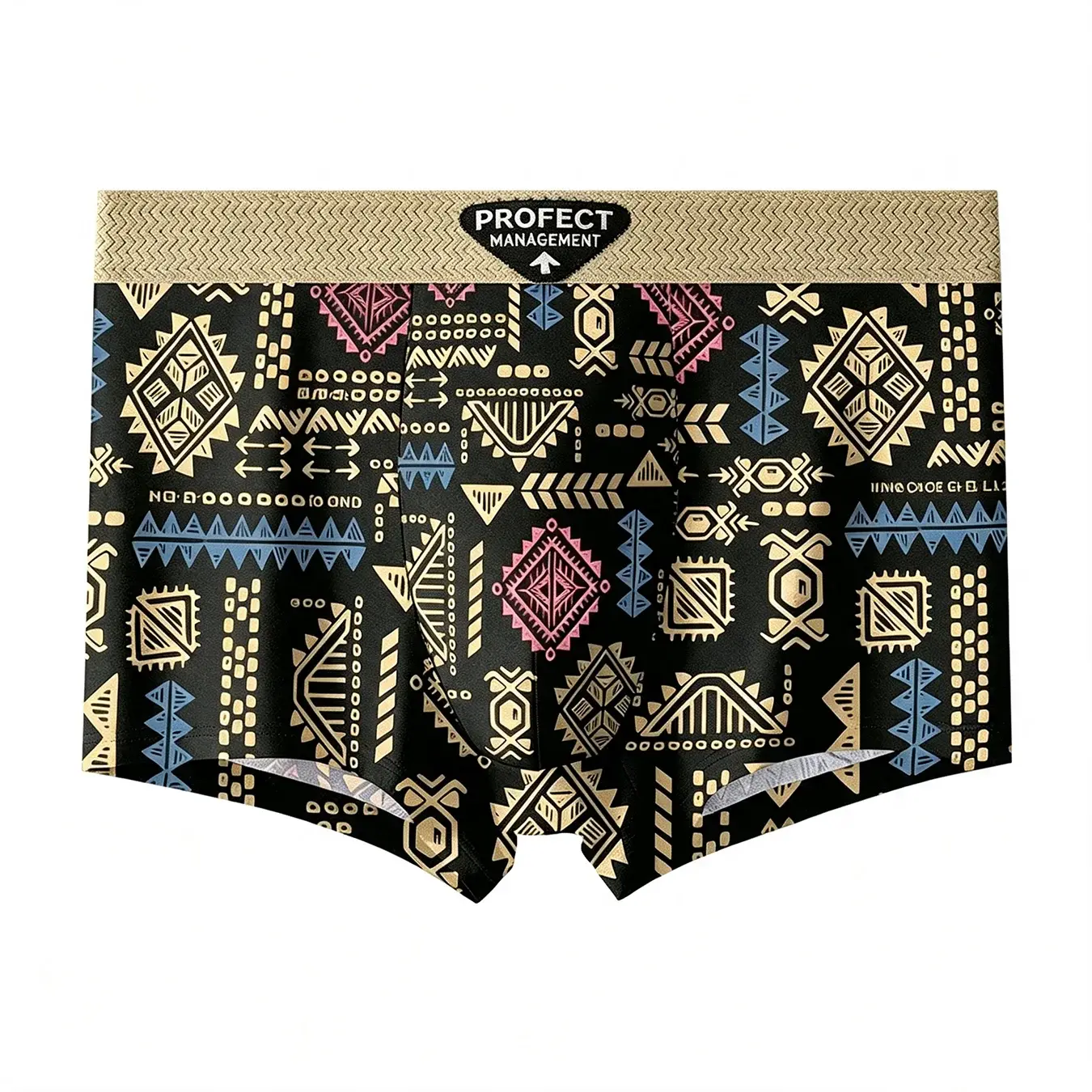 3 pçs/set moda masculina roupa interior retro impressão geométrica boxer briefs macio respirável meados de cintura roupa interior confortável shorts