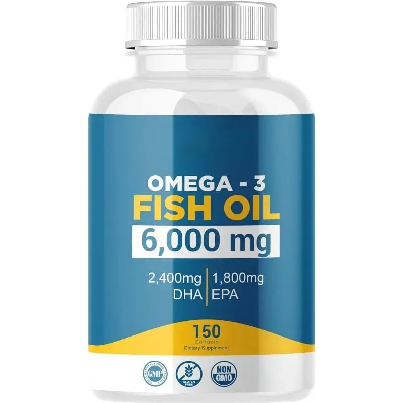 Omega 3 Balık Yağı Softgelleri Yüksek Etkili EPA DHA Yetişkinler için Günlük Takviye Eklem Bağışıklık Sağlığını Destekler 150 Softgel GDO'suz