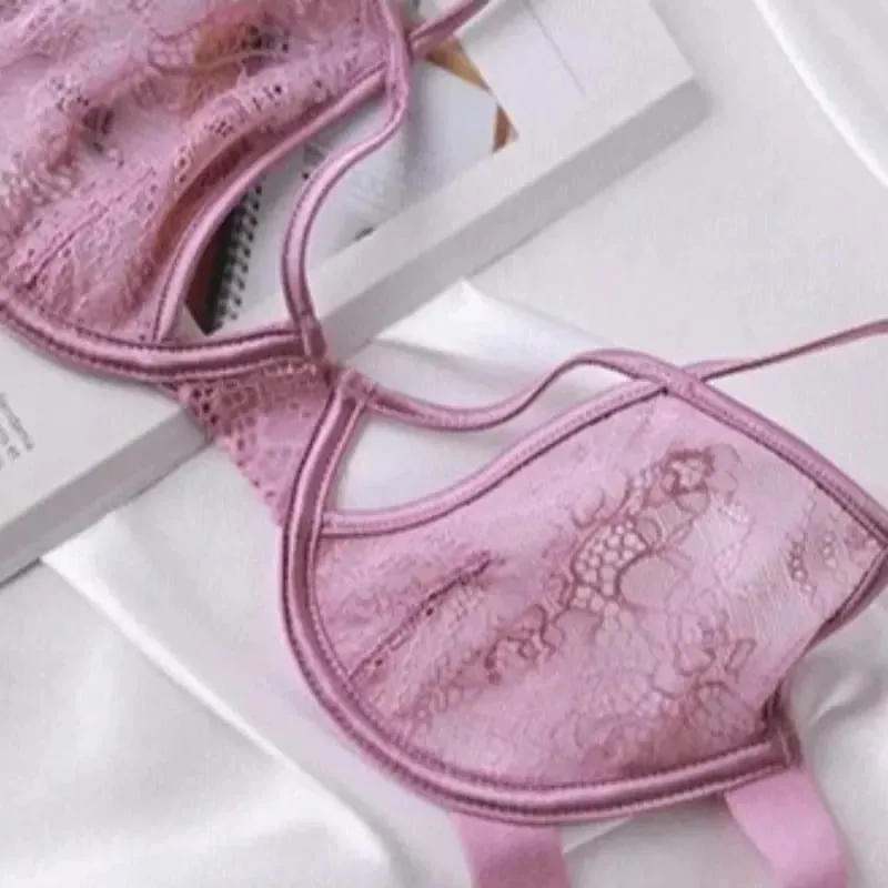 Ultratynd blonde BH og trusser Sexet Lingeri Undertøj Sæt Perspektiv Fristelse Sexet Gennemsigtig BH Sæt Fransk BH Pink 2025