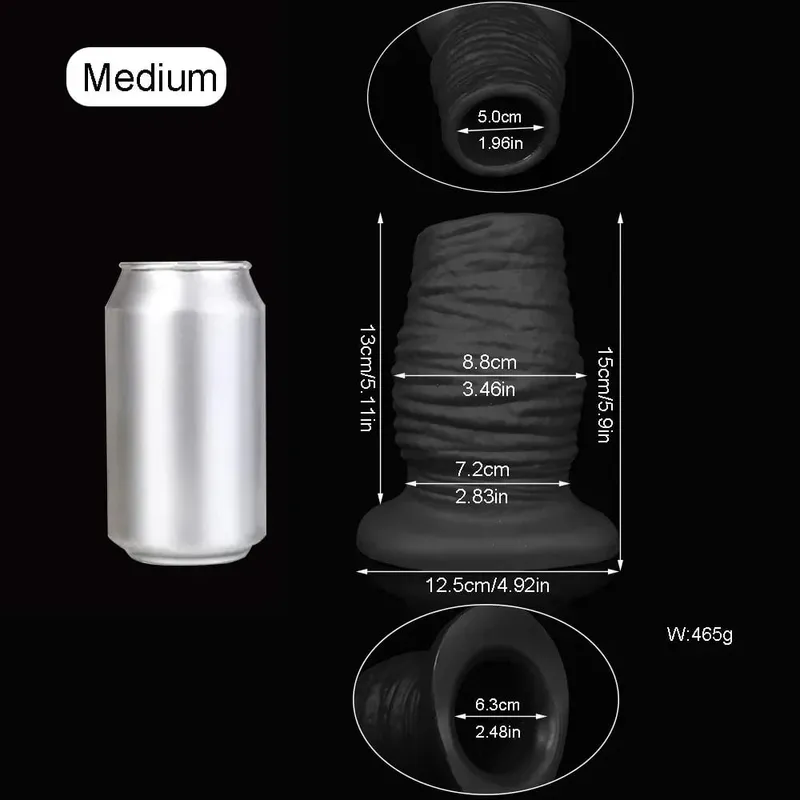 3/3.46/3.85 Inch Huge Hollow Anal Plug Liquid Silicone Soft Butt Plug Vaginal Anal Expansion Speculum Gay Fisting BDSM Sex Toys — image 9