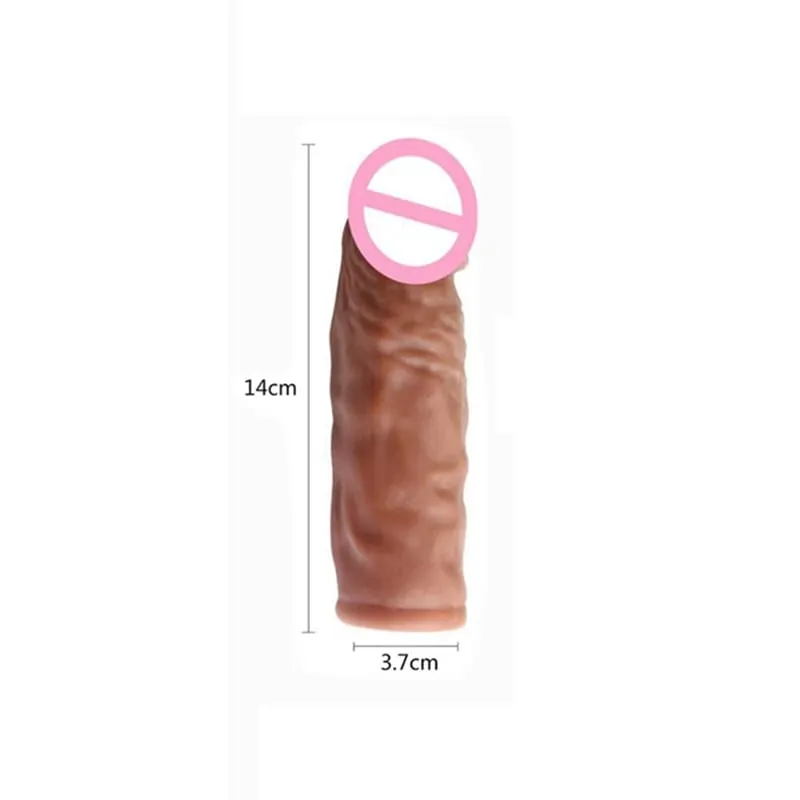 Realistico Estensione Del Pene Del Manicotto Del Rubinetto Riutilizzabile In Silicone Ingrandimento Del Pene Preservativi di Ritardo per Gli Uomini Dildo Enhancer Giocattoli Del Sesso Negozio Erotico
