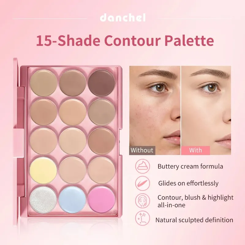22Pcs Face Makeup Set Eyeshadow Contour Blush Lip Palette Foundation Primer Concealer Lipstick Brow Makeup Kit With Brushes