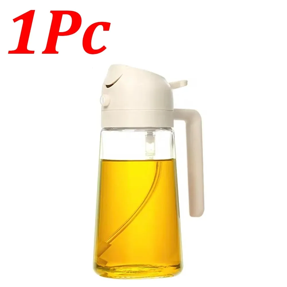 1-4Pcs 500ml 2in1 Oil Sprayer Plastic Cooking Olive Oil Sprayer Baking Oil Spray for Kitchen Air Fryer Baking Salad Grilling BBQ