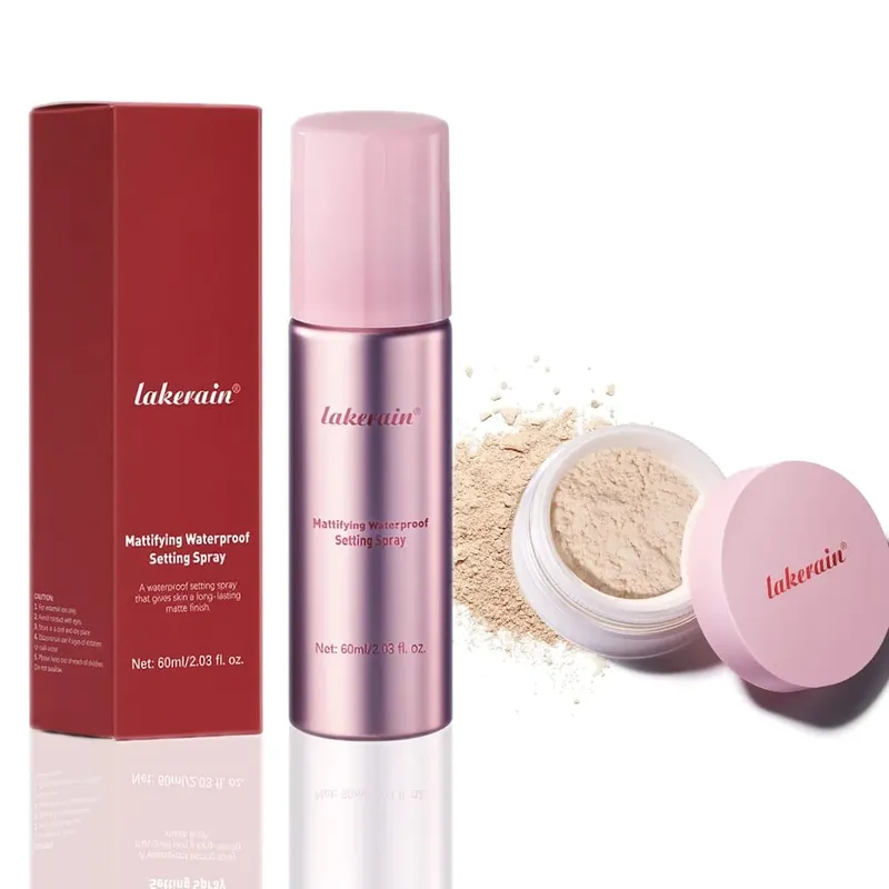 Setting Powder and Setting Spray Set Ultimate Blurring Oil Control Matte Waterproof Long-Lasting Blurs Oil Control Makeup Kit
