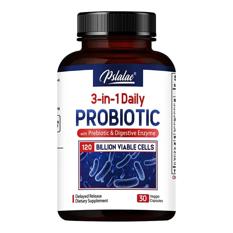 Probiotics + Prebiotics + Digestive Enzymes - Improves Digestion and Immunity Relieves Constipation Supports Intestinal Health