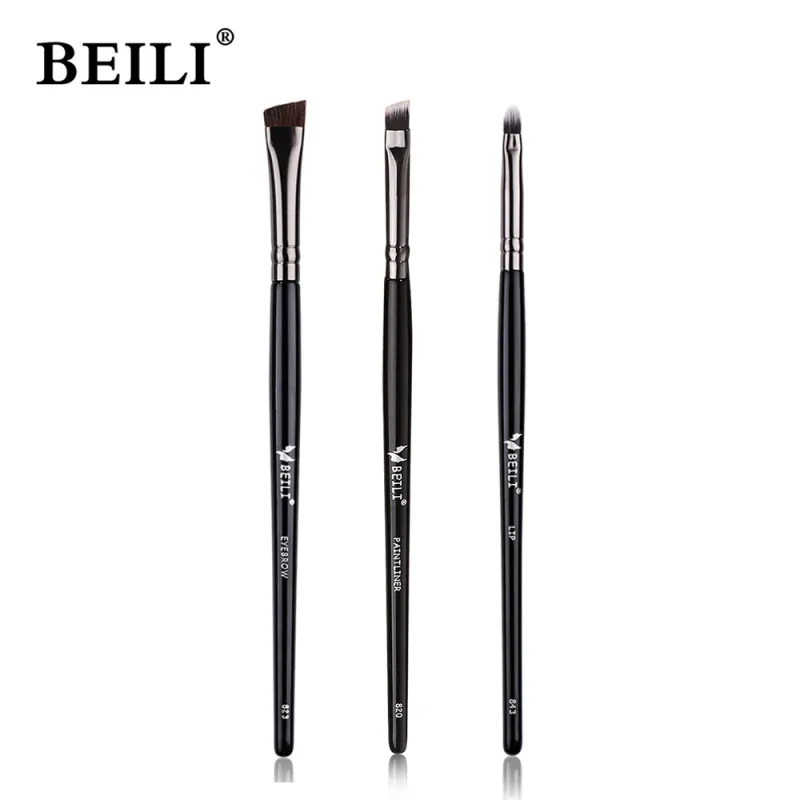 4Pcs Sickle Blade Eyeliner Brush Ultra Thin Flat Fine Eye Liner Makeup Brushes Flat Eyeliner Brush Eyebrow Make Up Brush