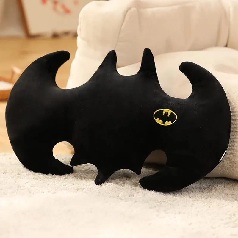 Pictorial Black Bat Shaped Plush Pillow Cool Superman Sofa Cushion Bay Window Nap Pillow Stuffed Animal Toys Hobbies Xmas Gifts