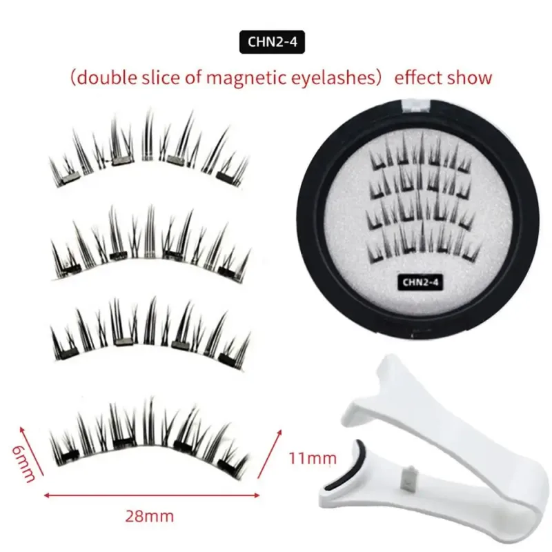 New Magnetic Eyelashes Kit 3D Natural Effect Magnetic Eyelashes Reusable Eye Makeup False Lashes Beauty Eyelashes Supplies