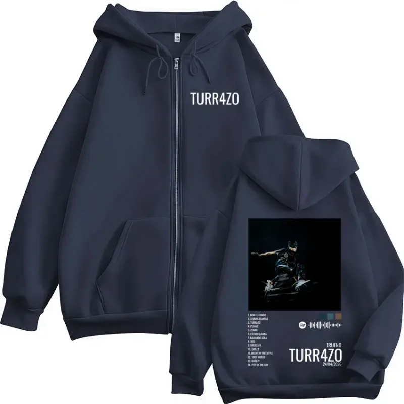 Rapper Trueno Turr4zo Album Graphic Print Zipper Hoodies Men Women Clothing Fashion Zip Up Fleece Hooded Sweatshirts Jacket Coat