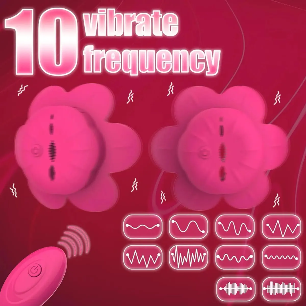 Rose Nipple Clamps Vibrator Female Wearable Adjustable Remote Control Nipples Stimulator BDSM Sex Pleasure Adult Toys for Women — image 2