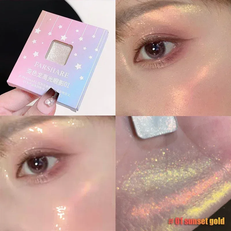 Multichrome Metallic Changing Eye Shadow Cards Waterproof Chameleon Blue Ultra-Shiny Holographic Glitter Eye Makeup Highlighter
