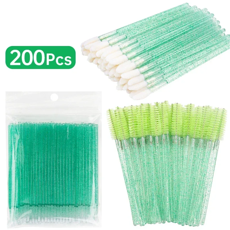 200 PCS Escovas Profissionais de Limpeza de Chicotes - Micro Varinhas de Salão para Remoção e Retenção de Extensão de Cílios | Kit de ferramentas sem fiapos