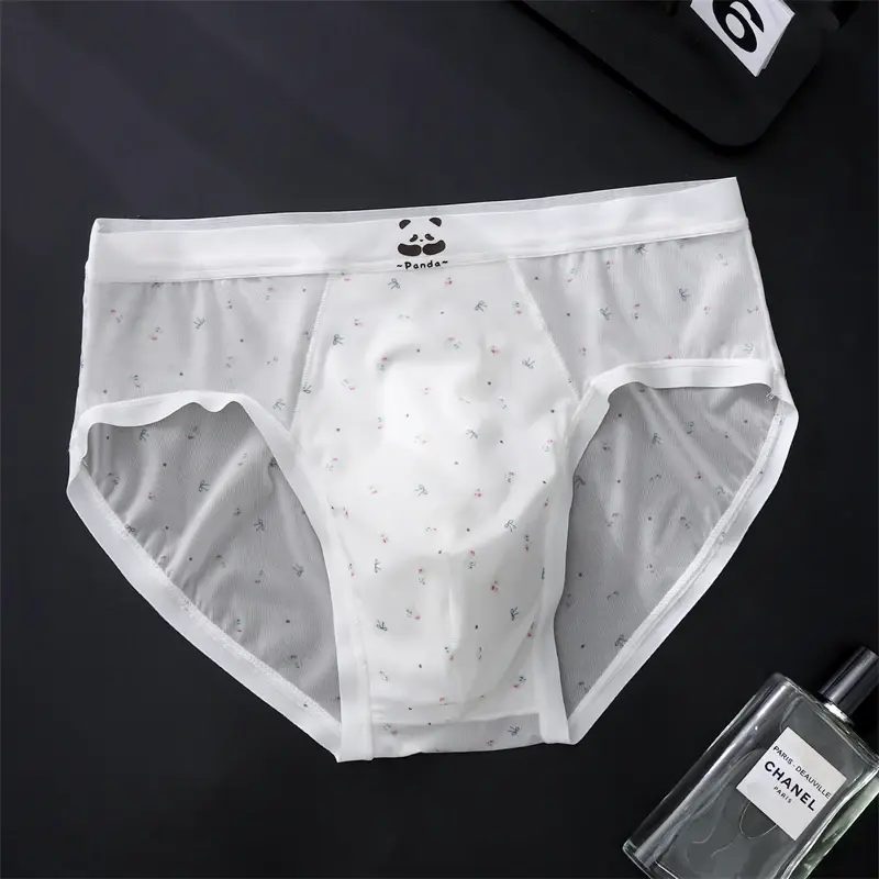 Baru Bare feel seluar dalam lelaki bercetak sissy cuecas masculino sutera ais seksi tøy lelaki cueca nipis lancar calzoncillos hombre