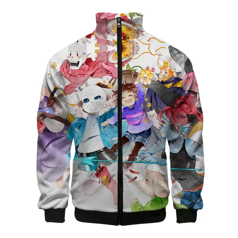 Luksusowe popularne Sans Undertale 3D Print Zipper Raglan kurtka wiatrówka chłopcy/dziewczęta wygodne kurtki ze stójką płaszcze