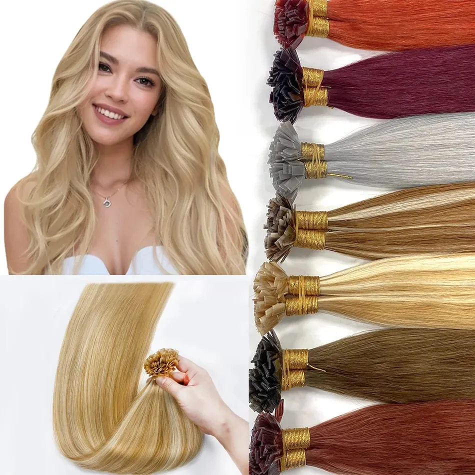 Flat Tip Human Hair Extension Remy Hair 1g/s 18-28 inch Real Remy Silky Straight Black Brown Pre Bonded Keratin Fusion Hair