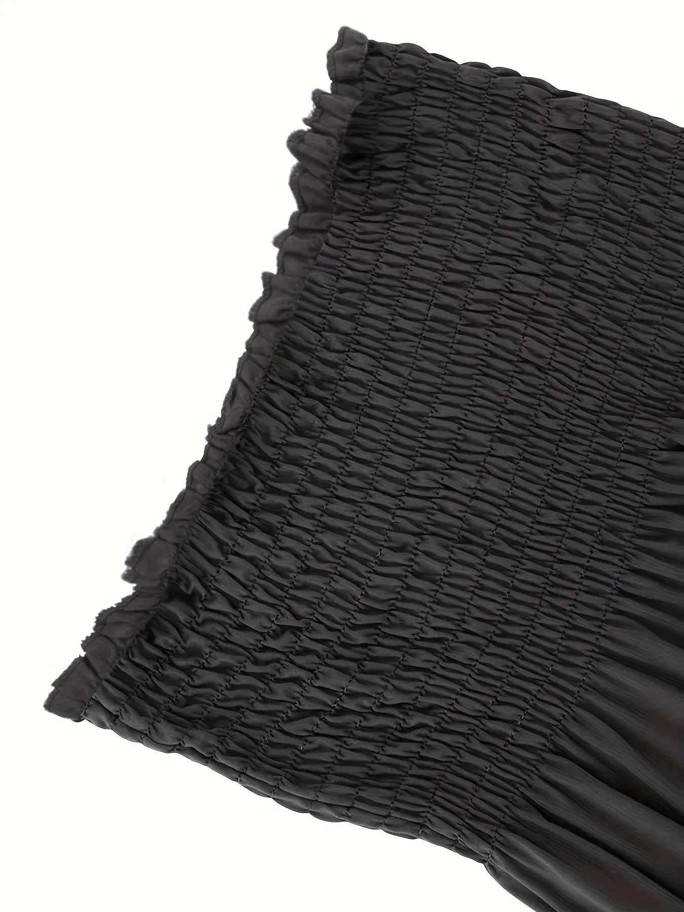 Top de tubo plisado de cintura alta para mujer, ropa informal de verano de Color sólido, talla grande