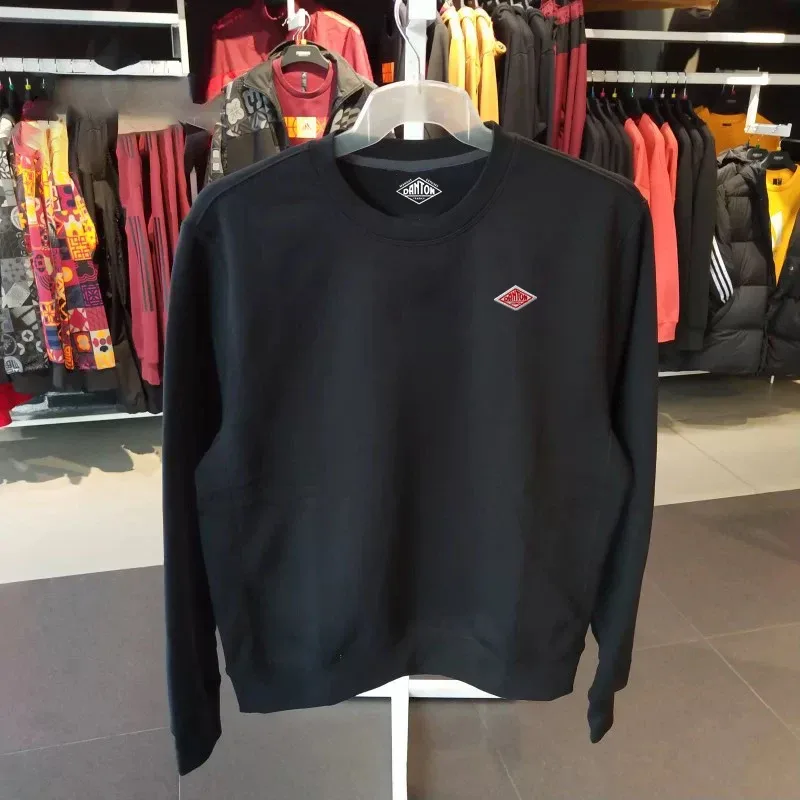 Sudadera fina exportada a Japón para hombre y mujer, chándal holgado de manga larga con cuello redondo de algodón de la misma marca bordada, otoño 2025