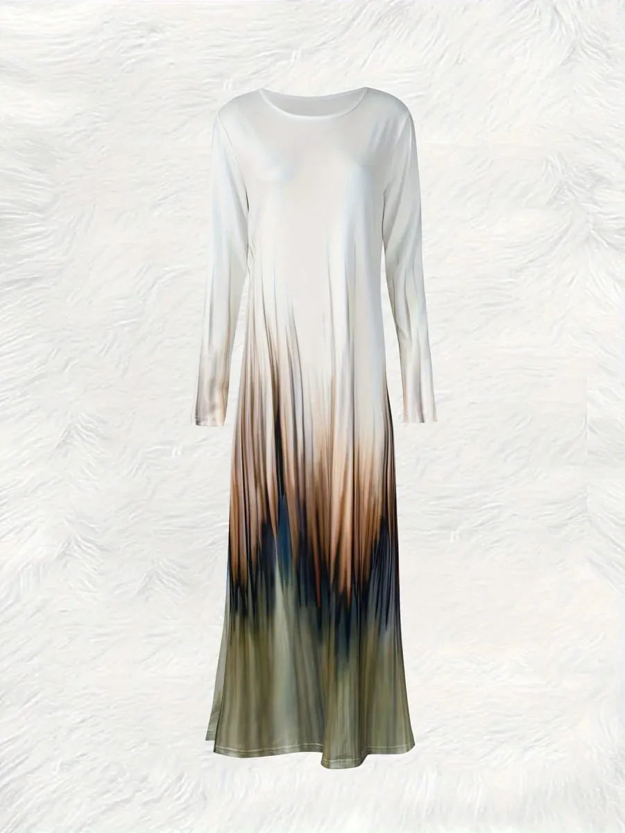 Printed Design Casual style gradient pattern women's dress