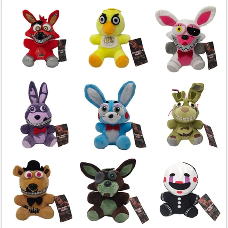 FNaf 18CM Plush Toys Bonnie Bear Foxy Cartoon Stuffed Dolls Freddy Kids Gifts Cute Game Doll