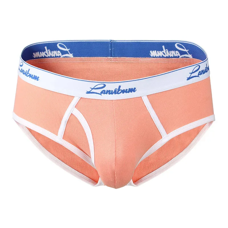 1PCS New Men's Underwear Mid Waist Thread Cotton Comfortable Breathable Solid Color Youth Underwear Men's Triangle Pants LA674