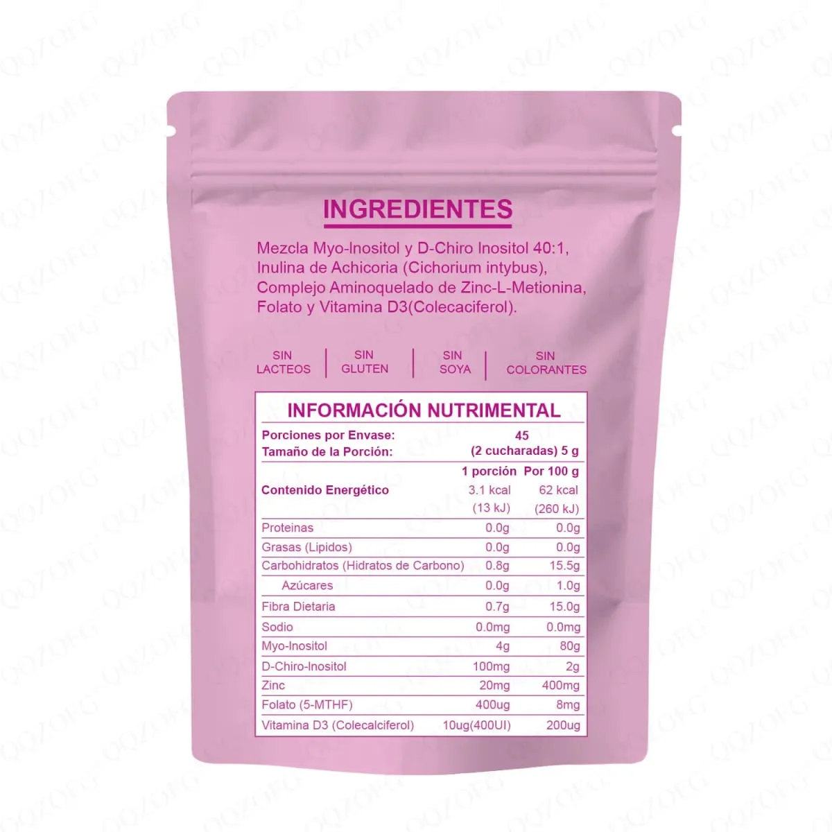 40:1 Mix Myo & D-Chiro Inositol Powder Contain Folate Vitamin D3 and Zinc Supporting Women's Daily Health Dietary Supplement