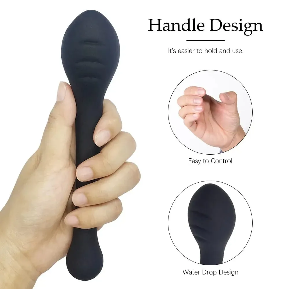 Soft Silicone Anal Beads Balls Handheld Butt Plug Sex Toy Prostate Massage Female Vagina Masturbator Dual Head Stimulation Anus